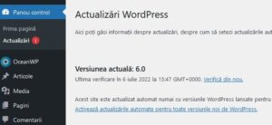 wordpress panou control romana